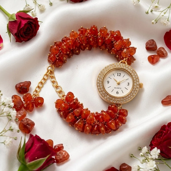 Luxury Carnelian Energy Watch – Confidence, Success & Feminine Power