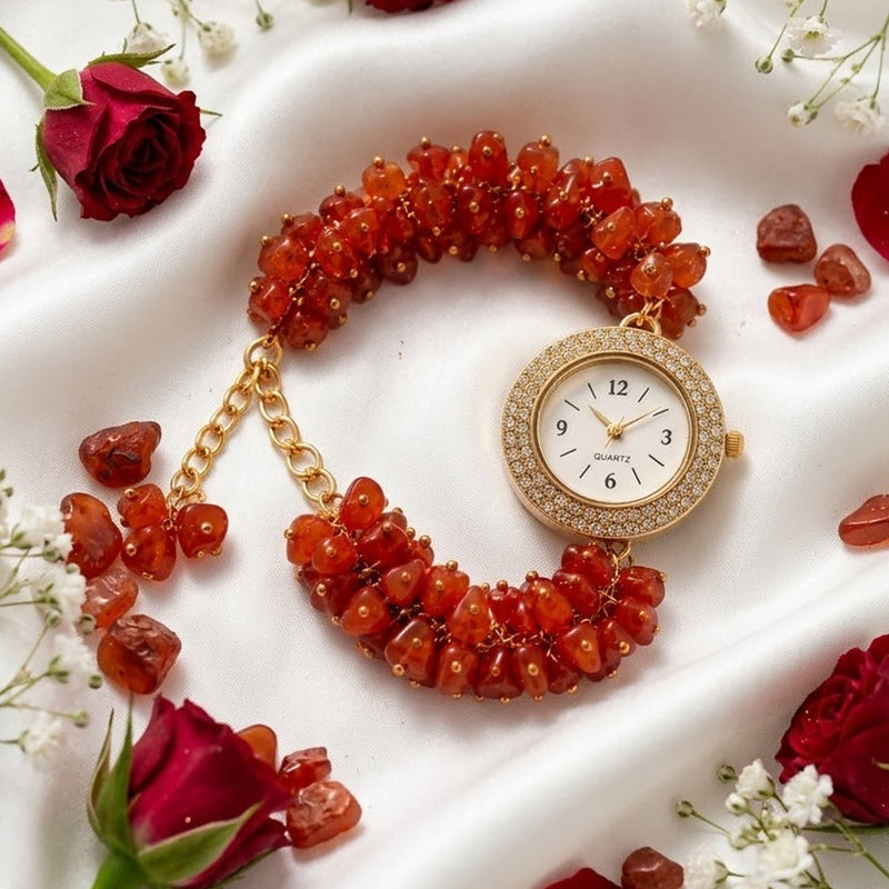 Luxury Carnelian Energy Watch – Confidence, Success & Feminine Power