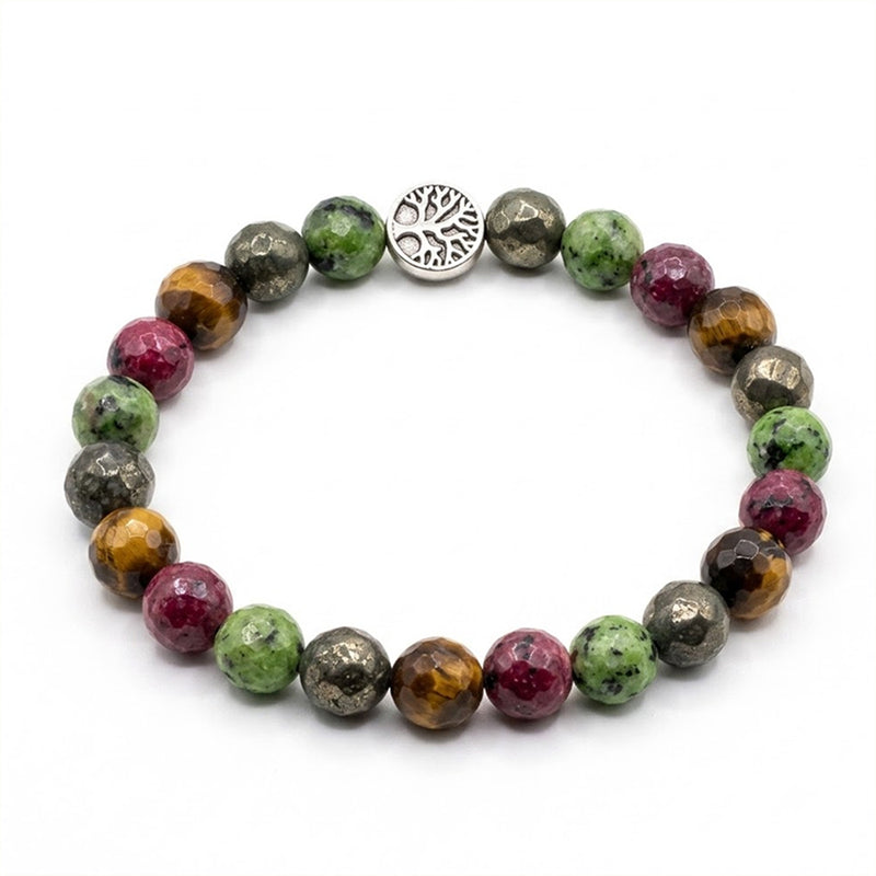 Raj Yog Bracelet | Natural Pyrite, Tiger Eye, Jade & Ruby Stone Crystal Bracelet for Wealth, Money Attraction, Success, Prosperity, Good Luck & Career Growth