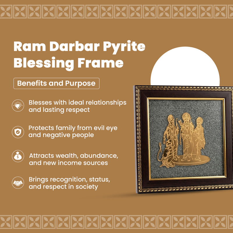 Ram Darbar Pyrite Frame – Family Harmony, Positivity & Prosperity | Rudhvi