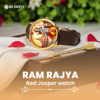 Rudhvi™ Ram Rajya Red Jasper Watch – Divine Dharma Edition