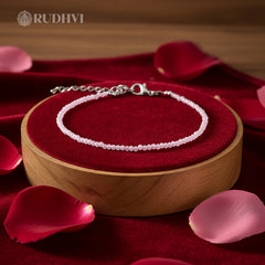 Rose Quartz Healing Anklet – Natural Gemstone Bracelet for Love & Positivity