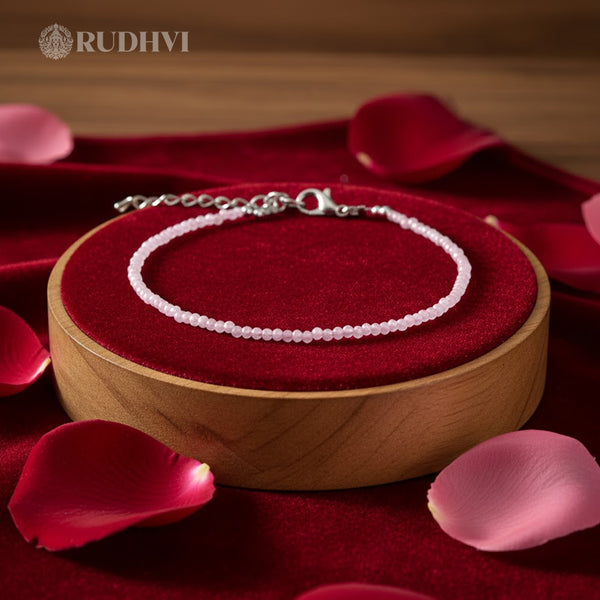 Rose Quartz Healing Anklet – Natural Gemstone Bracelet for Love & Positivity