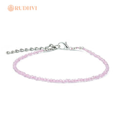 Rose Quartz Healing Anklet – Natural Gemstone Bracelet for Love & Positivity