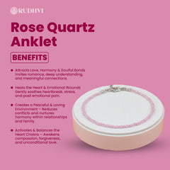 Rose Quartz Healing Anklet – Natural Gemstone Bracelet for Love & Positivity