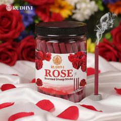 Rose Scented Dhoop Sticks | Temple-Grade Floral Fragrance for Daily Puja & Meditation