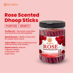 Rose Scented Dhoop Sticks | Temple-Grade Floral Fragrance for Daily Puja & Meditation