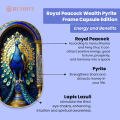 Royal Peacock Wealth Pyrite Frame – Prosperity, Fortune & Positive Energy | Rudhvi
