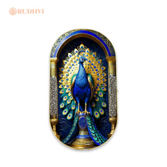 Royal Peacock Wealth Pyrite Frame – Prosperity, Fortune & Positive Energy | Rudhvi