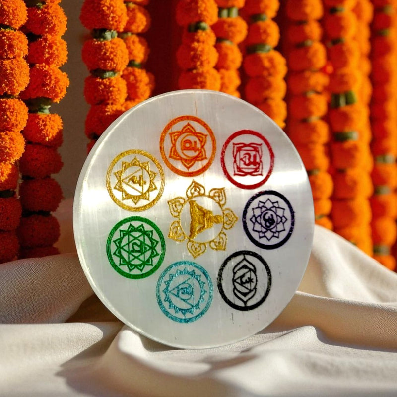 Rudhvi Selenite Crystal Plate for Spiritual Cleansing.