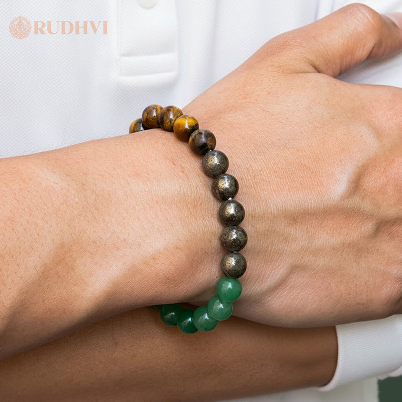 Model wearing Rudhvi Money Magnet Bracelet for abundance and prosperity-Rudhvi
