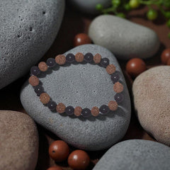 Rudhvi 5 Mukhi Nepali Rudraksha and Black Tourmaline bracelet for protection, healing and grounding energy