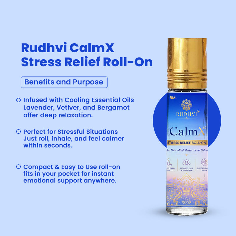Rudhvi CalmX Stress Relief Roll On (8ml) | Instant Calm & Relaxation