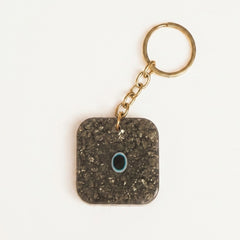 Evil Eye Pyrite Protection Keychain – Positive Energy & Daily Protection