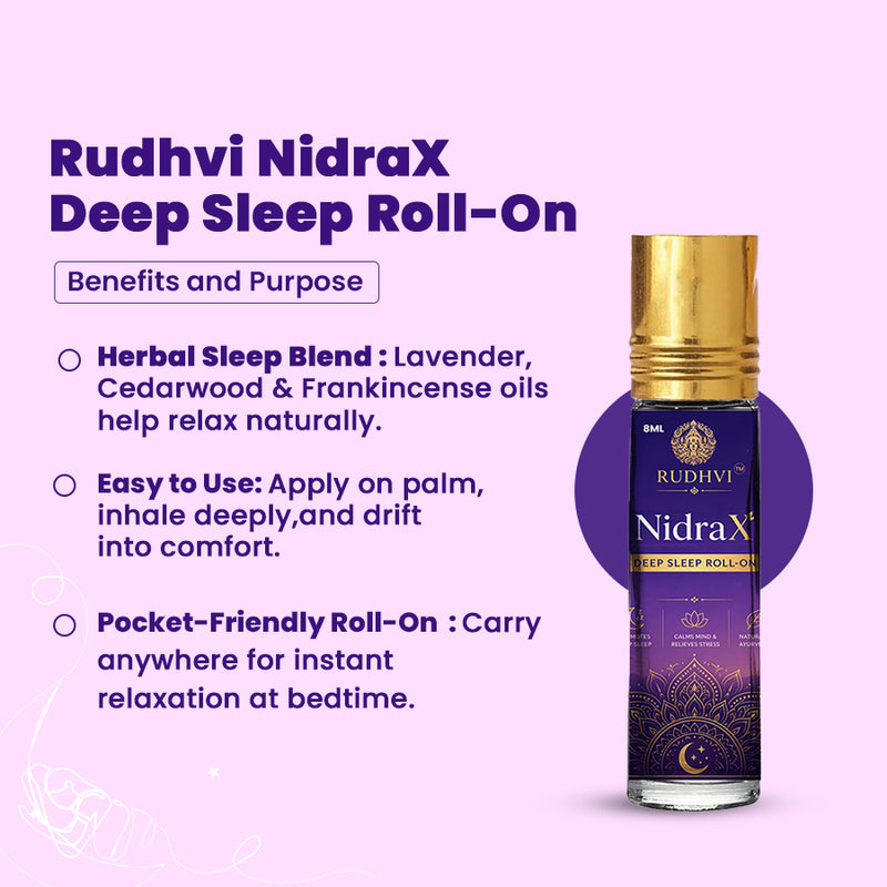 Rudhvi NidraX Deep Sleep Roll-On (8ml) | Instant Relax Sleep Oil