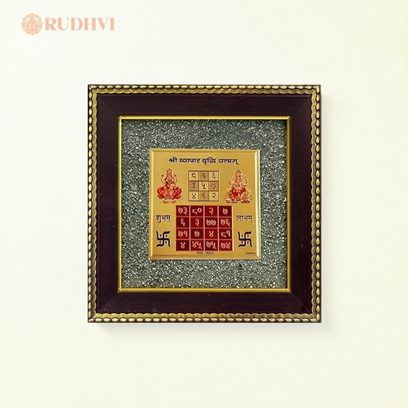 Rudhvi Vyapar Vriddhi Yantra on white background.