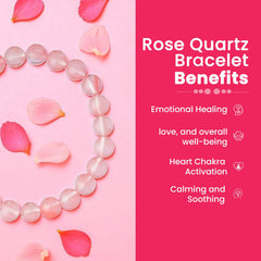 Rose Quartz Bracelet – Healing Crystal for Love, Self-Care & Emotional Balance | Rudhvi