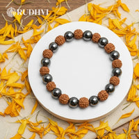 Rudraksha Hematite Protection Bracelet – Energy Balance & Focus | Rudhvi