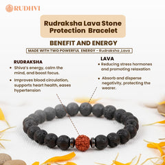 Rudraksha Lava Stone Bracelet for Protection – Spiritual Grounding Bracelet | Rudhvi™