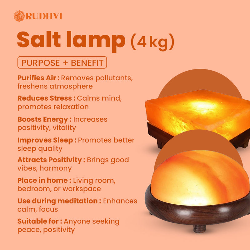 Himalayan Salt Lamp – Hand & Foot Wellness Glow Block with Wooden Base