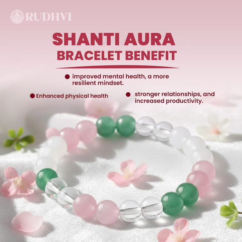 Peace & Healing Crystal Bracelet | Moonstone, Rose Quartz & Aventurine| Rudhvi