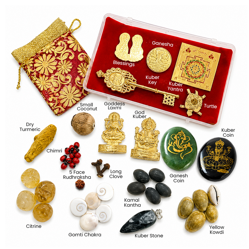 Lakshmi Ganesh Kuber Wealth Kit | Laxmi Kuber Puja Kit for Wealth, Prosperity & Vastu