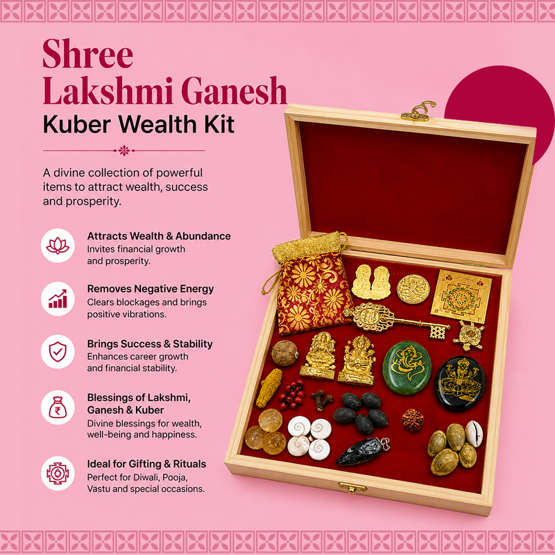 Lakshmi Ganesh Kuber Wealth Kit | Laxmi Kuber Puja Kit for Wealth, Prosperity & Vastu