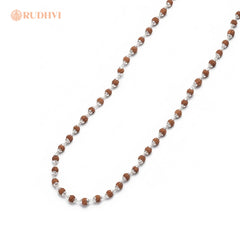 Silver Plated Rudraksha Mala – Spiritual Protection & Emotional Balance | Rudhvi