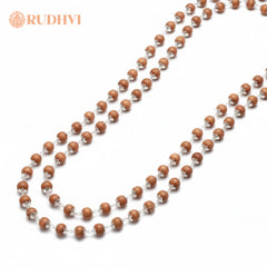 Silver Plated Sandalwood Mala – Calmness, Focus & Spiritual Balance | Rudhvi