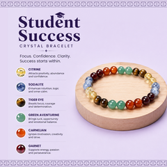 Student Success Crystal Bracelet | Study, Focus, Memory, Exam Success & Career Growth