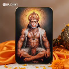 Surya Hanuman Tiger Eye Frame – Courage, Protection & Success Energy Wall Decor