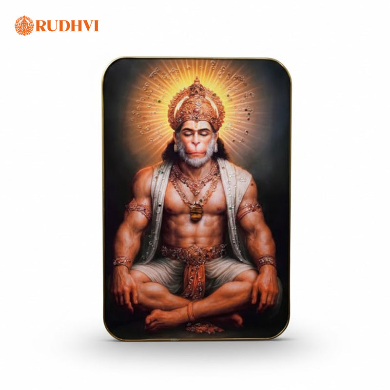 Surya Hanuman Tiger Eye Frame – Courage, Protection & Success Energy Wall Decor
