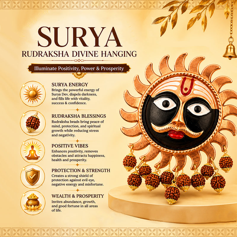 Surya Rudraksha Vastu Hanging – Positivity, Power & Prosperity Decor