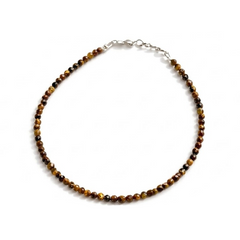 Tiger Eye Fearless Anklet – Confidence, Protection & Grounding Crystal