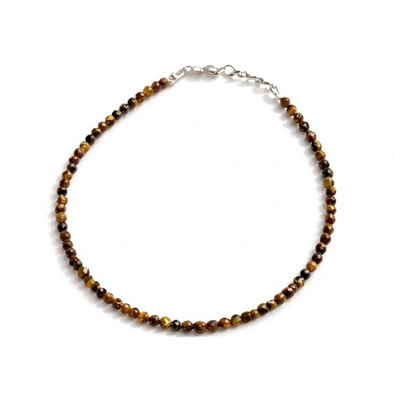 Tiger Eye Fearless Anklet – Confidence, Protection & Grounding Crystal