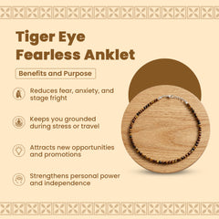 Tiger Eye Fearless Anklet – Confidence, Protection & Grounding Crystal