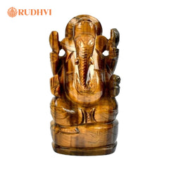 Tiger Eye Ganesh Idol – Courage, Protection & Financial Stability