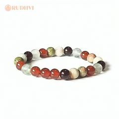 Virgo (Kanya Rashi) Zodiac Bracelet – Carnelian, Fluorite, Unakite | Rudhvi™