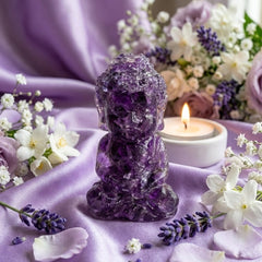 Vastu Amethyst Buddha Crystal Idol – Peace, Clarity & Spiritual Harmony
