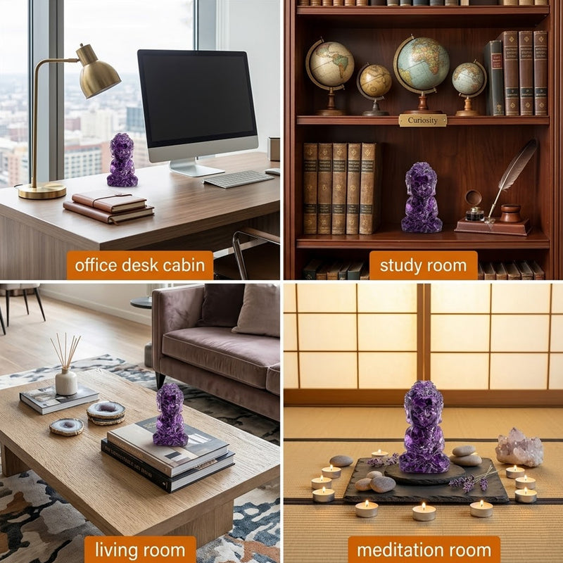 Vastu Amethyst Buddha Crystal Idol – Peace, Clarity & Spiritual Harmony