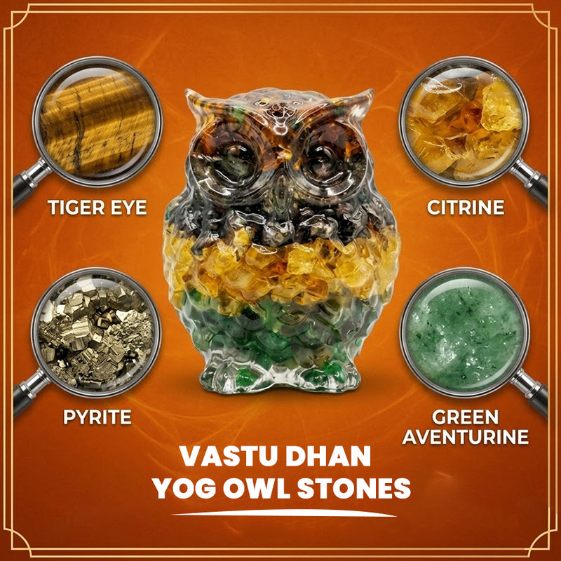 Vastu Dhan Yog Owl – Wealth Attraction & Prosperity Crystal Owl for Home & Office