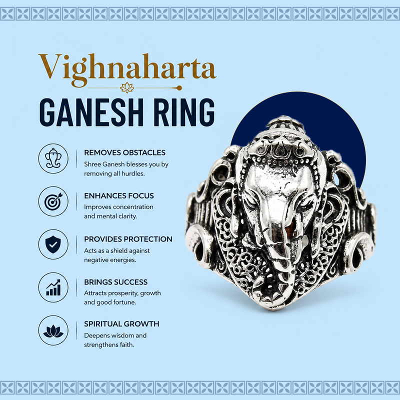Vighnaharta Ganesh Ring – Obstacle Removal, Success & Divine Blessings