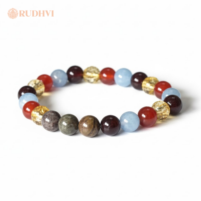 Aries (Mesh Rashi) Zodiac Bracelet – Bloodstone, Citrine, Garnet | Rudhvi™