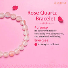 Rose Quartz Bracelet – Healing Crystal for Love, Self-Care & Emotional Balance | Rudhvi