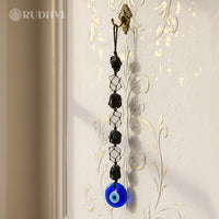 Black Tourmaline Selenite Evil Eye Wall Hanging for Protection