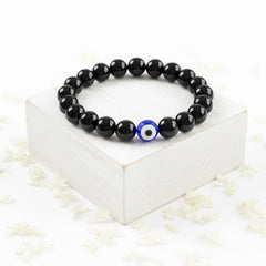 Black Tourmaline with Evil Eye Bracelet – Protection from Negativity & Nazar - Rudhvi