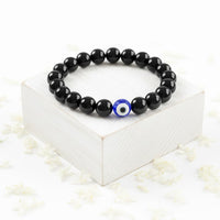Black Tourmaline with Evil Eye Bracelet – Protection from Negativity & Nazar - Rudhvi