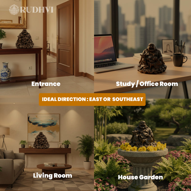 Pyrite Dust Laughing Buddha – Wealth, Happiness & Good Luck Idol | Rudhvi