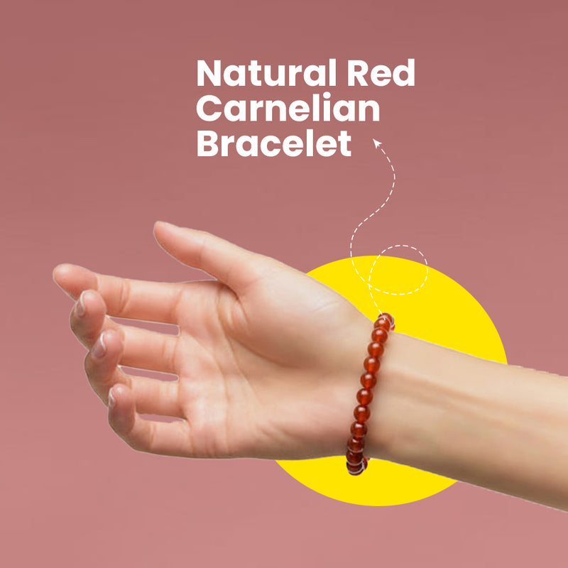 Carnelian bracelet on hand
