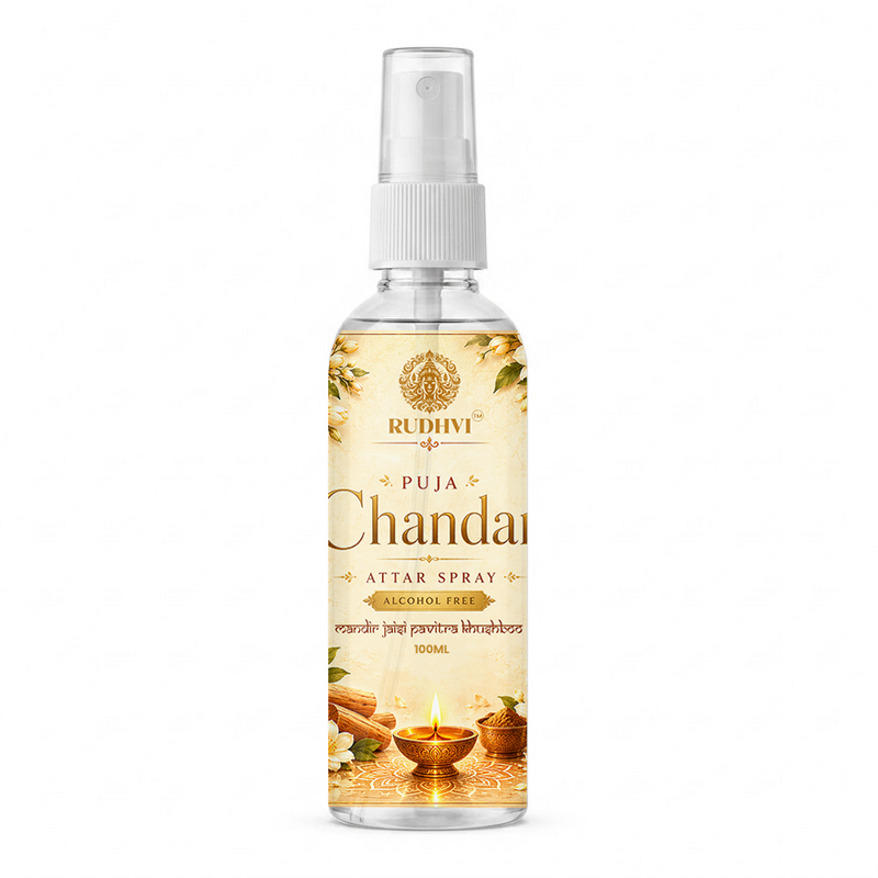 Rudhvi Puja Chandan Attar Spray 100ML for Puja Room & Meditation